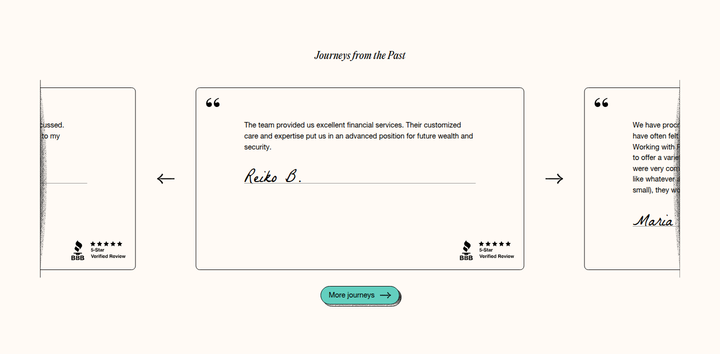 Journeys from the Past section from Five Pathways Financial