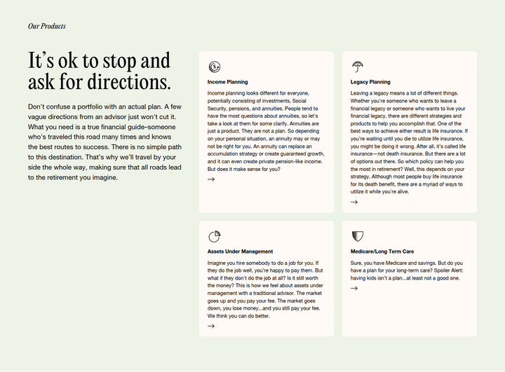 It's OK to Stop and Ask for Directions section from Five Pathways Financial