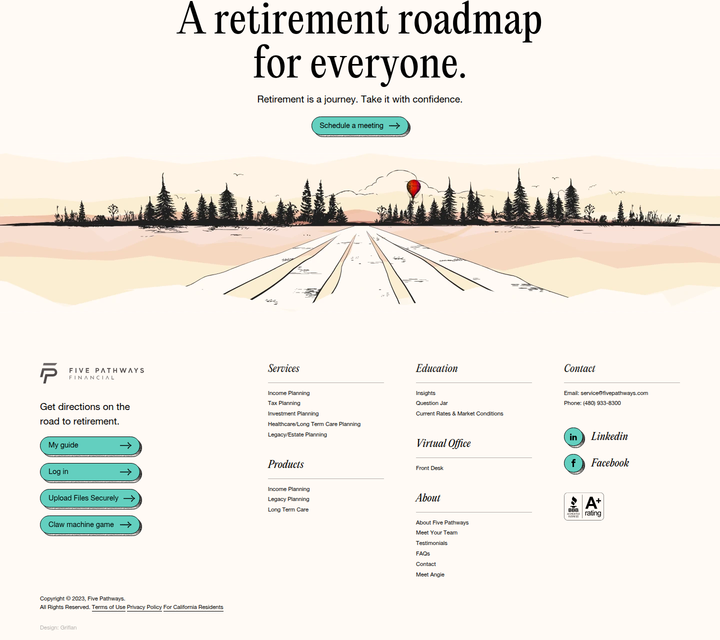Footer section from Five Pathways Financial