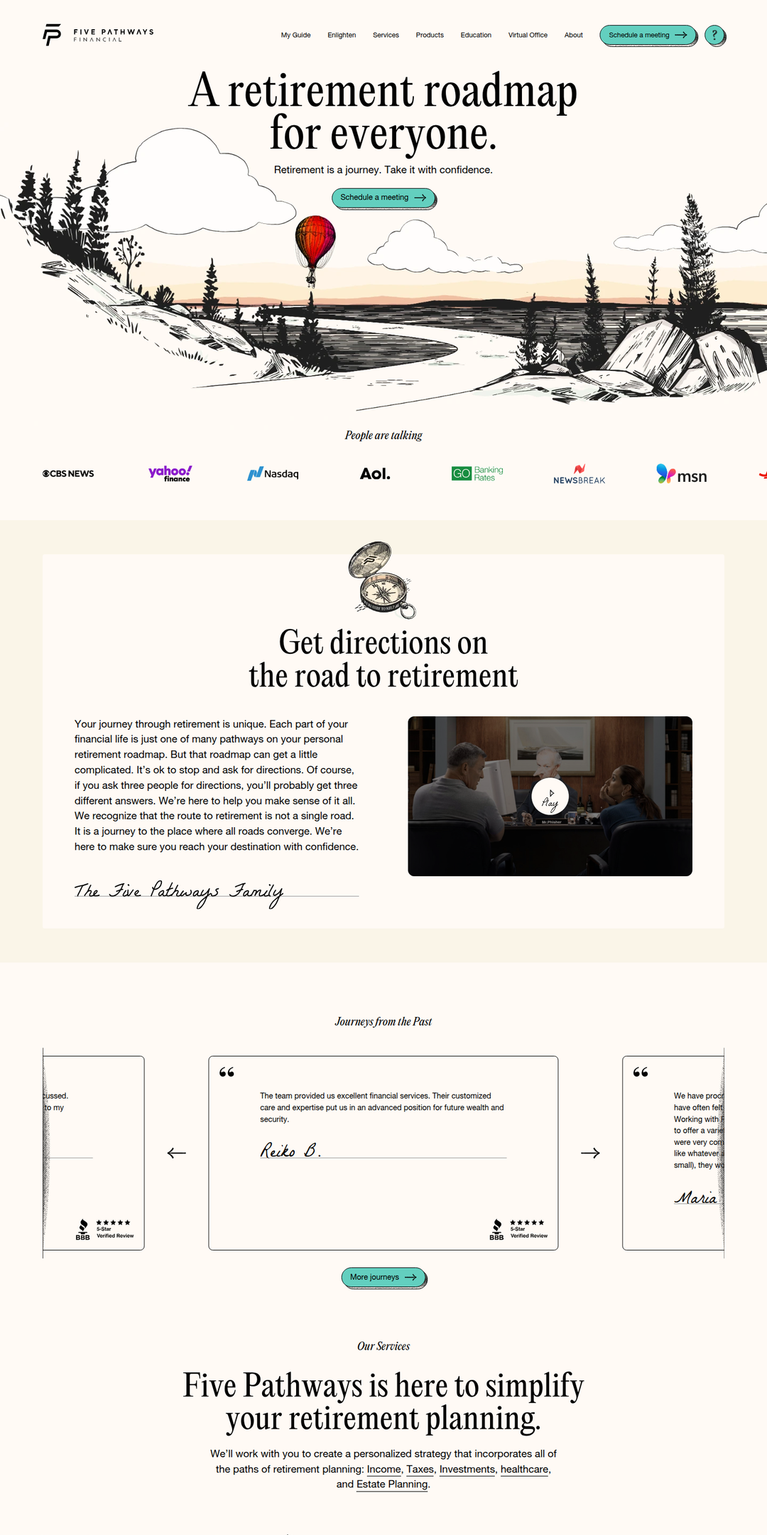 Home page of the Five Pathways Financial website