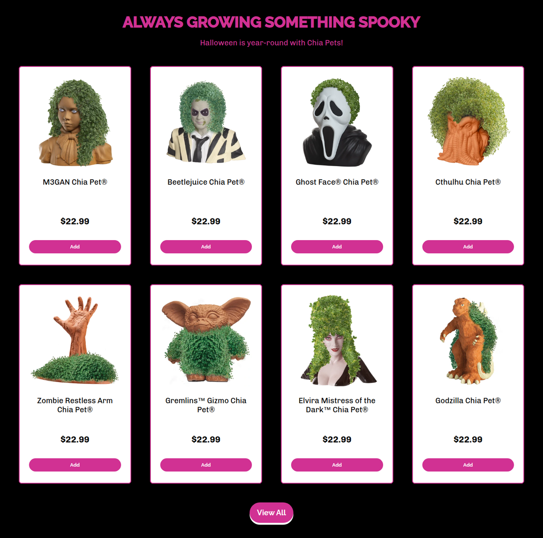 Always Growing Something Spooky section from Chia Pet