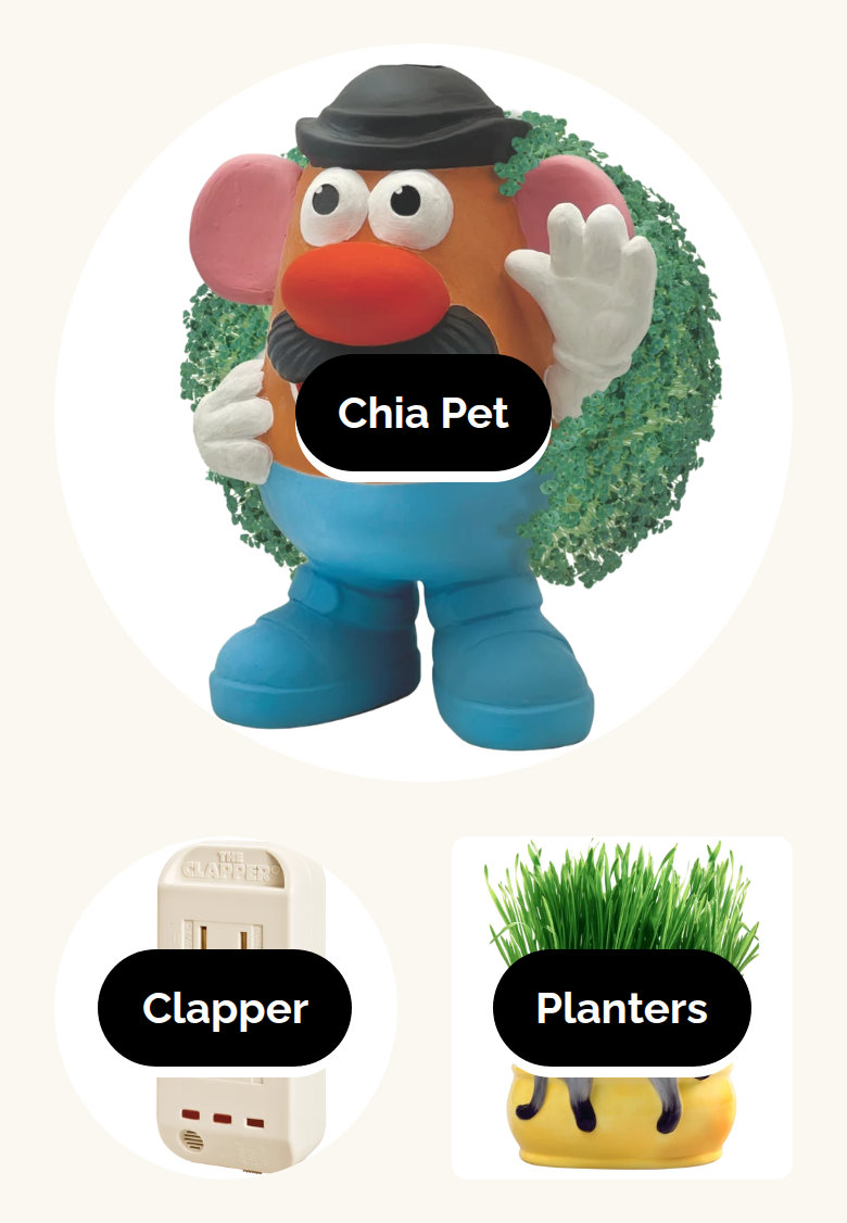 Shop by Category section from Chia Pet, on a phone