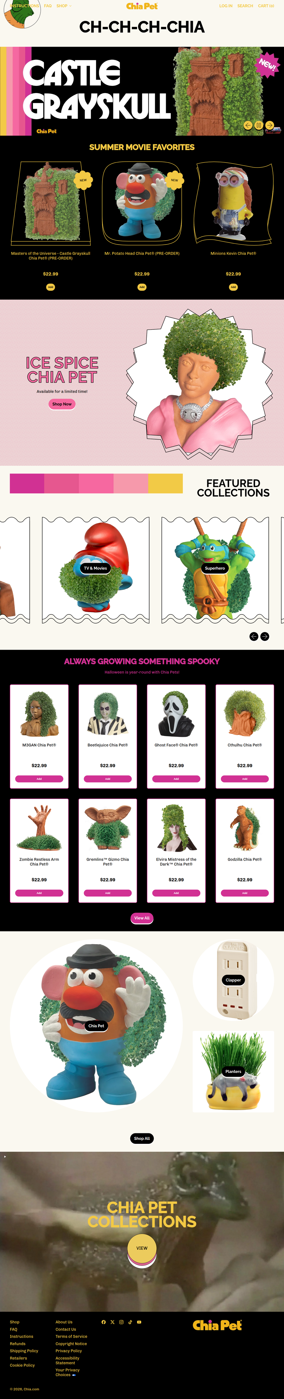 Home page of Chia Pet