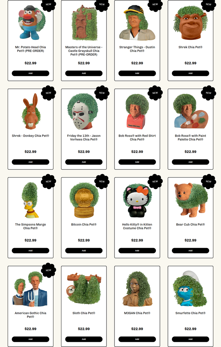 All Chia Pets section from Chia Pet