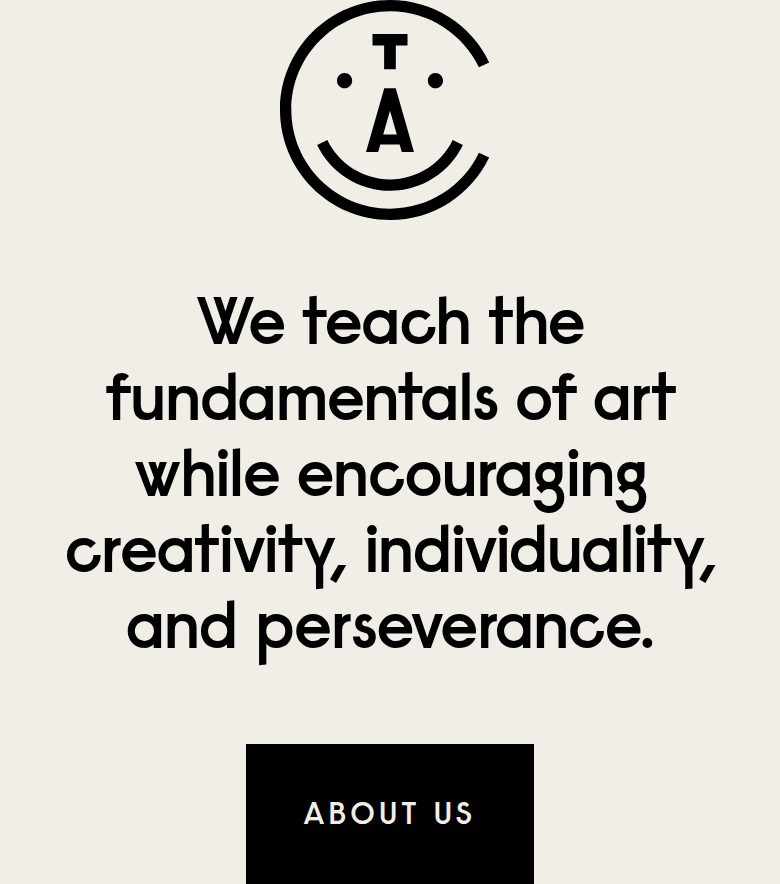 We Teach the Fundamentals of Art section from The Art Center, on a phone