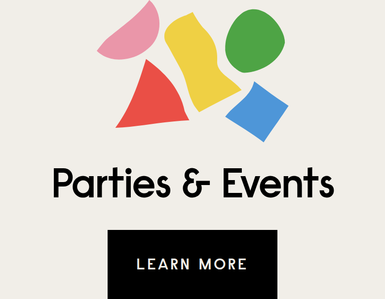 Parties & Events section from The Art Center, on a phone