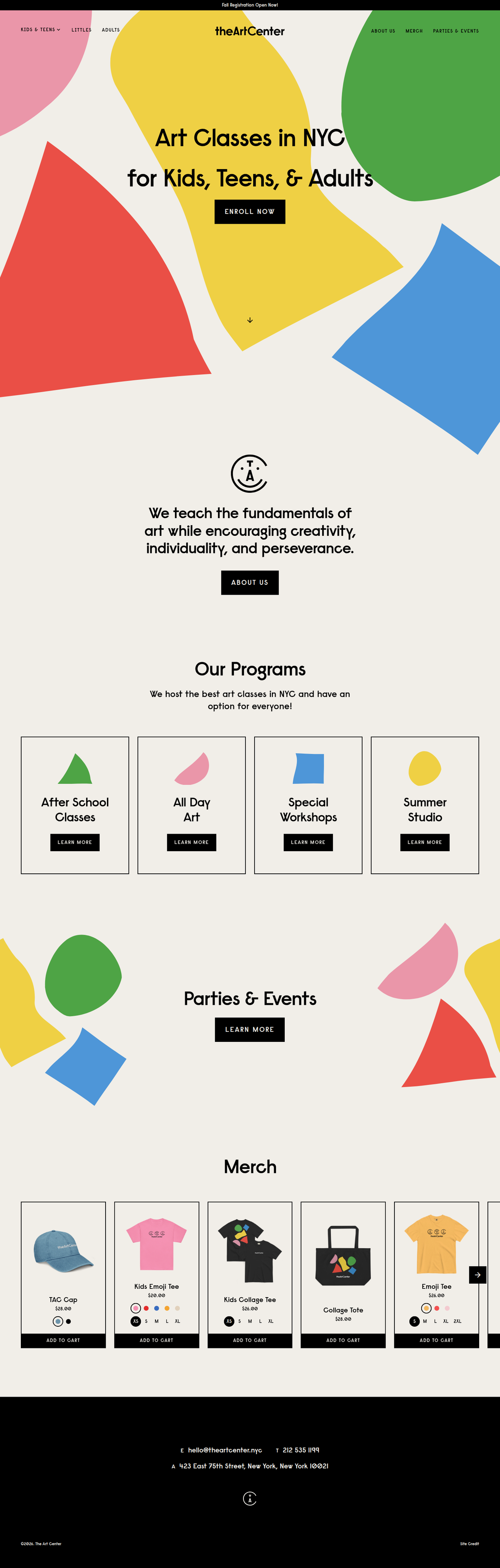 Home page of The Art Center