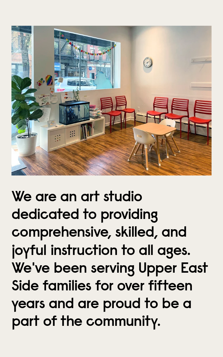 About the Studio section from The Art Center, on a phone