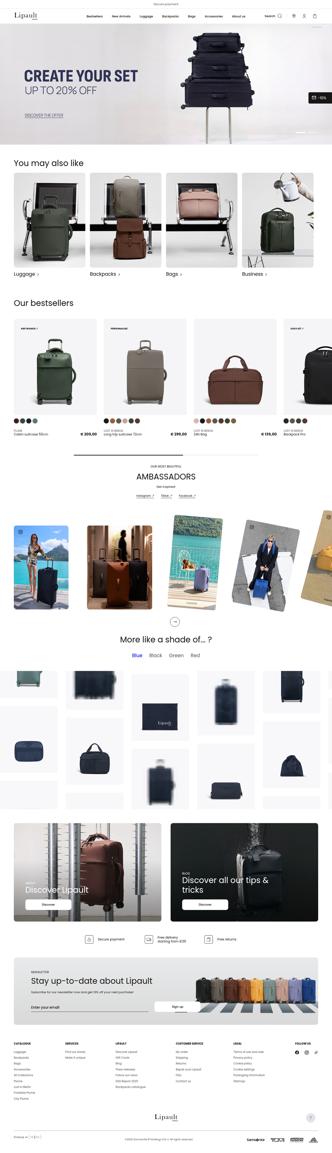Home page of Lipault