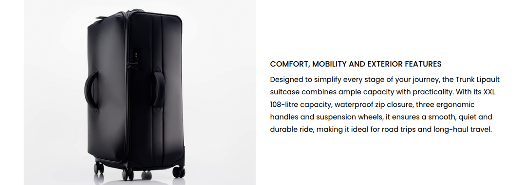 Comfort, Mobility and Exterior Features section from Lipault