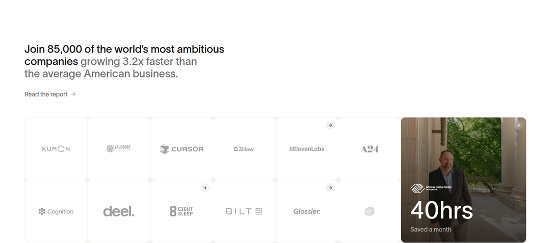 Join 85,000 of the World's Most Ambitious Companies section from Ramp