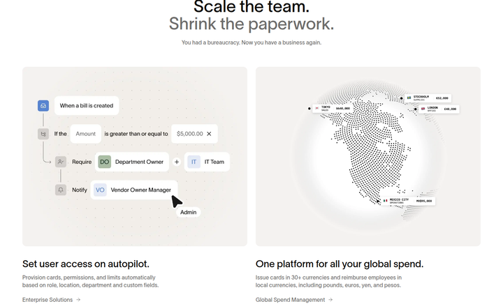 Scale the Team. Shrink the Paperwork. section from Ramp