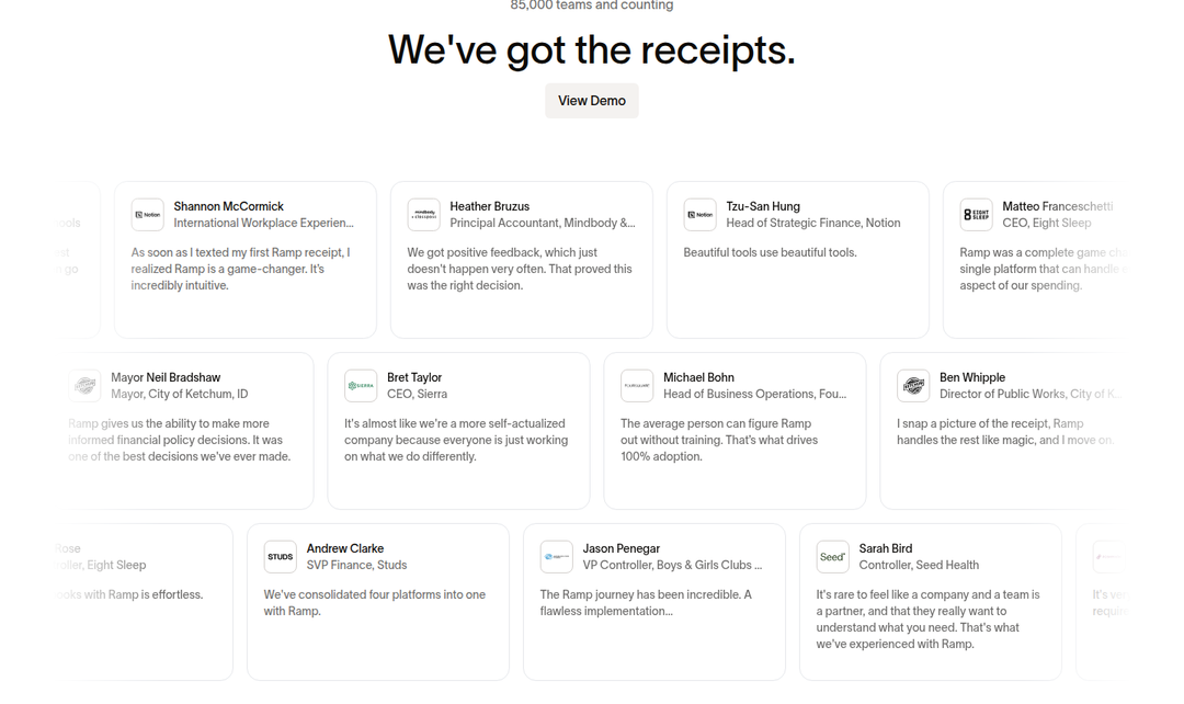 We've Got the Receipts section from Ramp