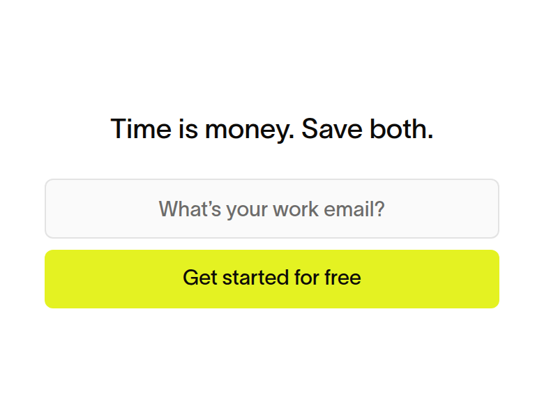 Time Is Money. Save Both. 2 section from Ramp, on a phone