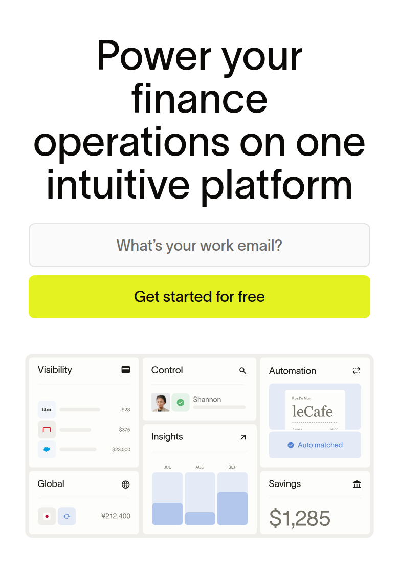 Power Your Finance Operations on One Intuitive Platform section from Ramp, on a phone