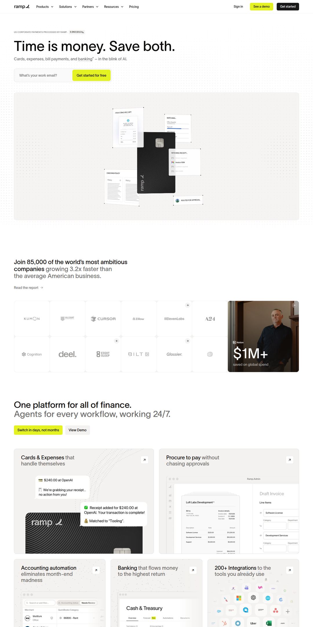Home page of the Ramp website