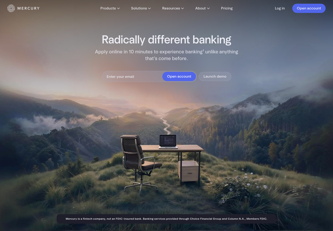 Radically Different Banking section from Mercury