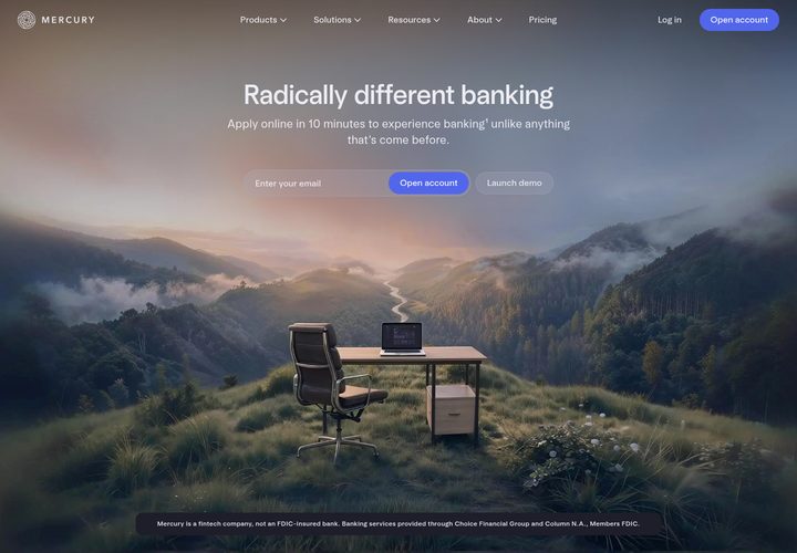 Radically Different Banking section from Mercury