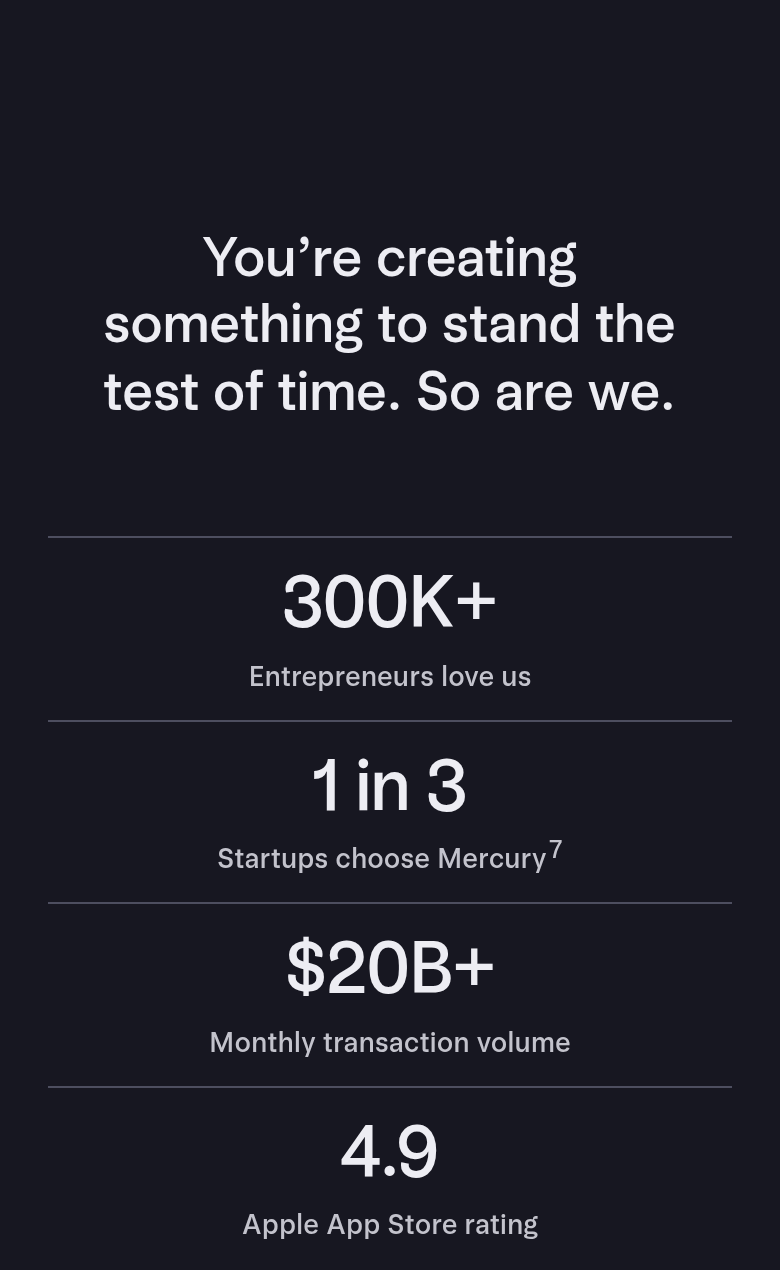 Creating Something to Stand the Test of Time section from Mercury, on a phone