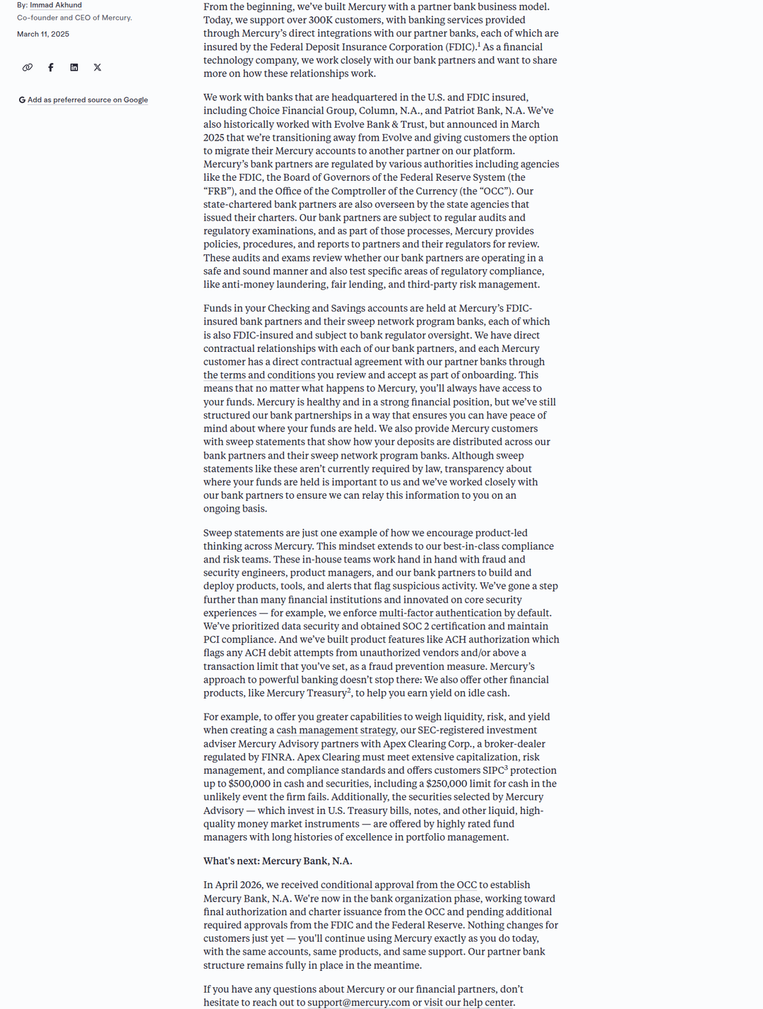 Article section from Mercury