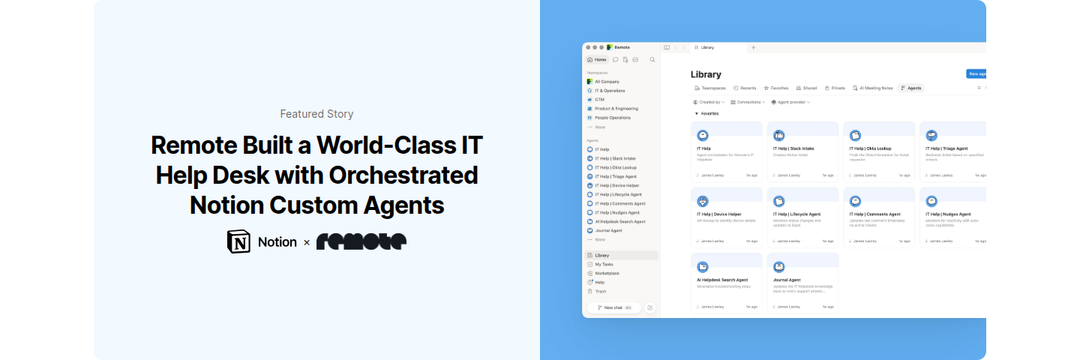Remote Built a World Class IT Help Desk section from Notion