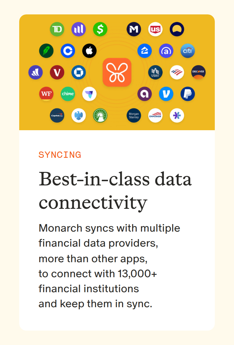 Best-in-Class Data Connectivity section from Monarch, on a phone
