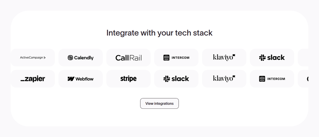 Integrate With Your Tech Stack section from Typeform