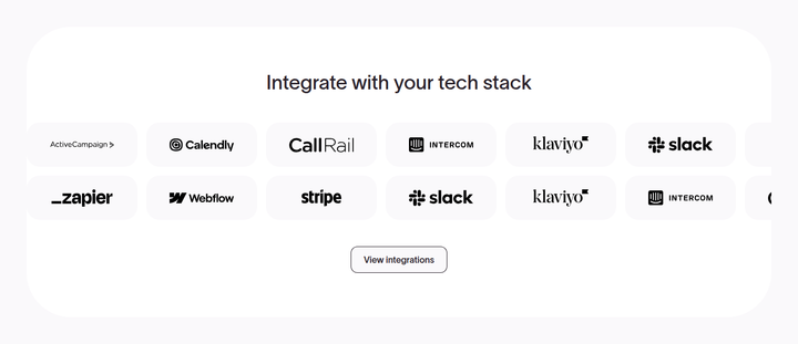 Integrate With Your Tech Stack section from Typeform