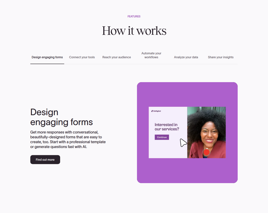 How It Works section from Typeform