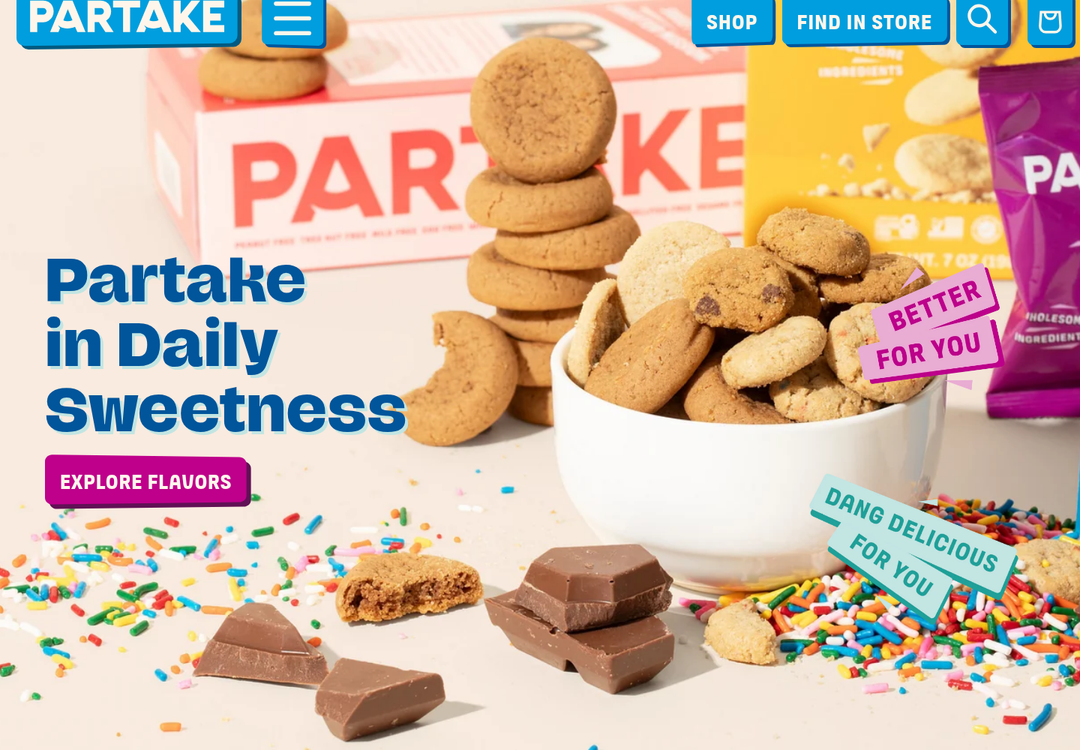 Partake in Daily Sweetness section from Partake Foods