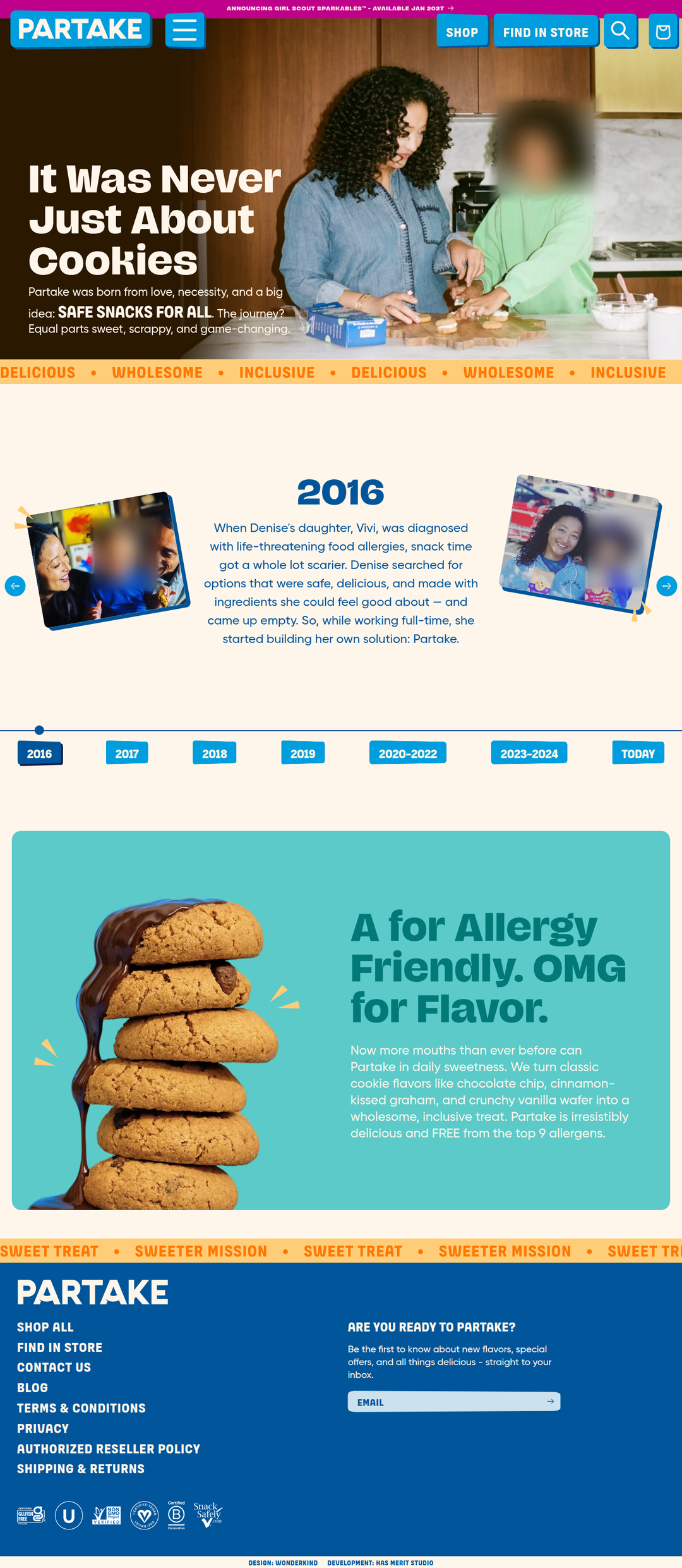 About Partake page of Partake Foods