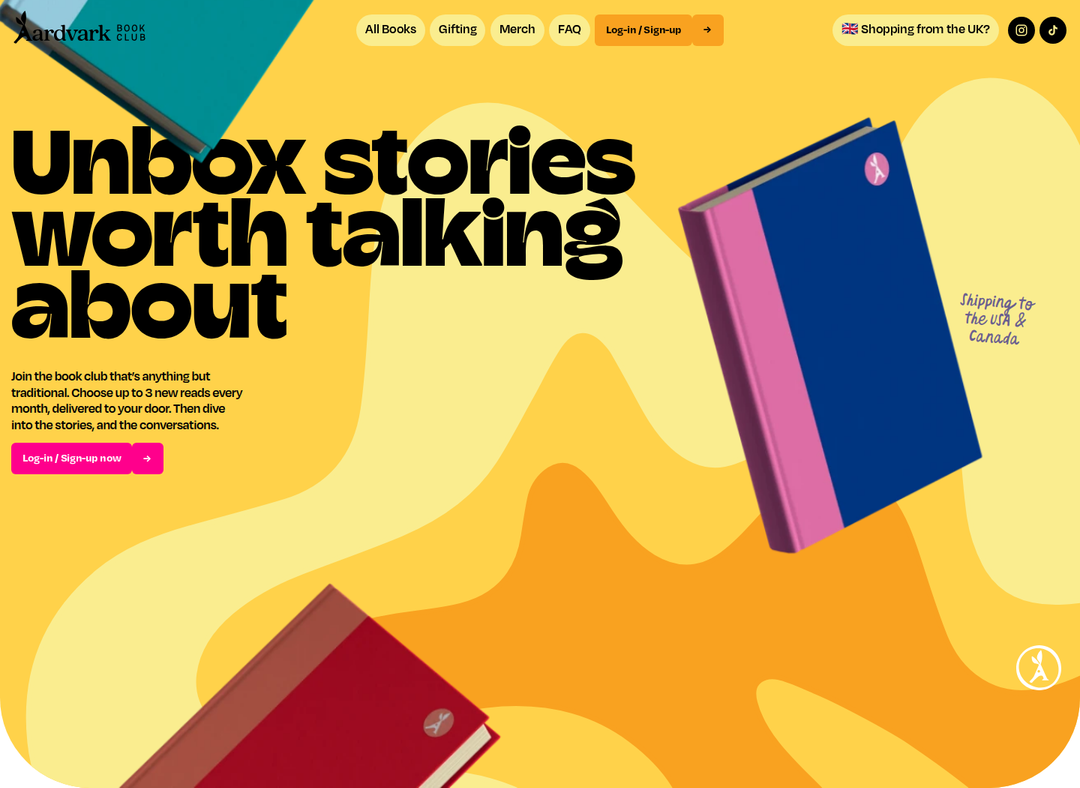 Unbox Stories Worth Talking About section from Aardvark Book Club