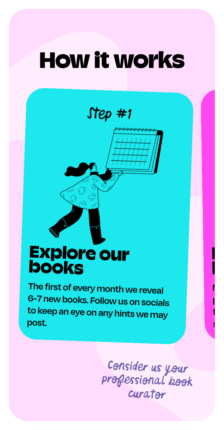 How It Works section from Aardvark Book Club, on a phone