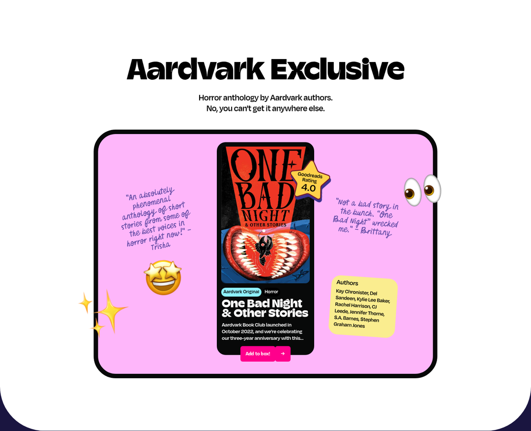 Aardvark Exclusive section from Aardvark Book Club