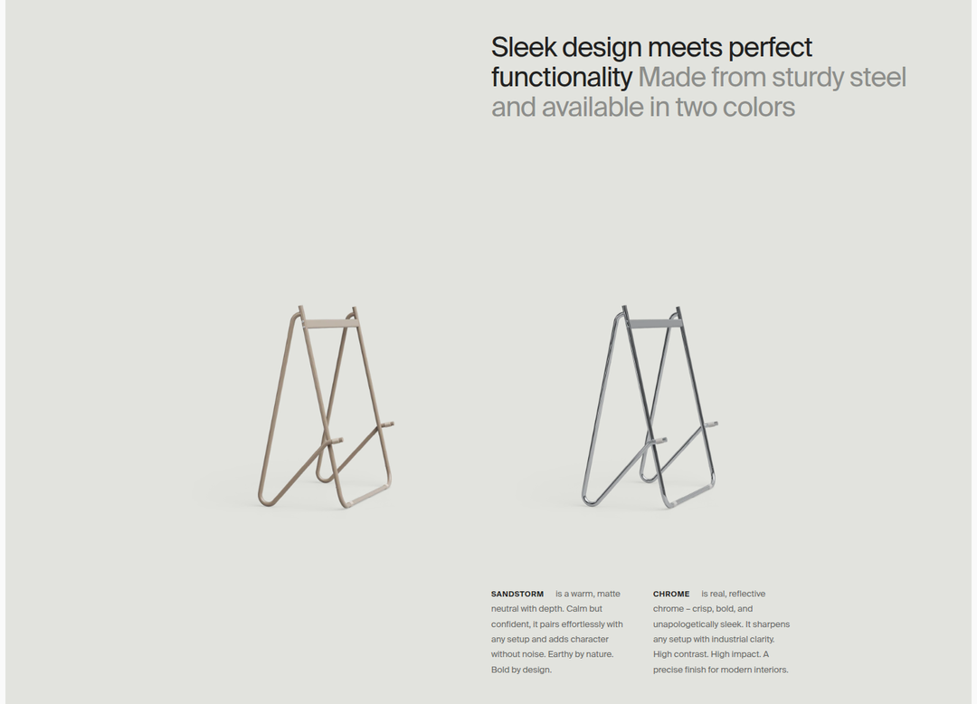 Sleek Design Meets Perfect Functionality section from Pedestal