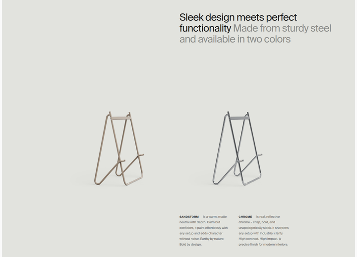 Sleek Design Meets Perfect Functionality section from Pedestal