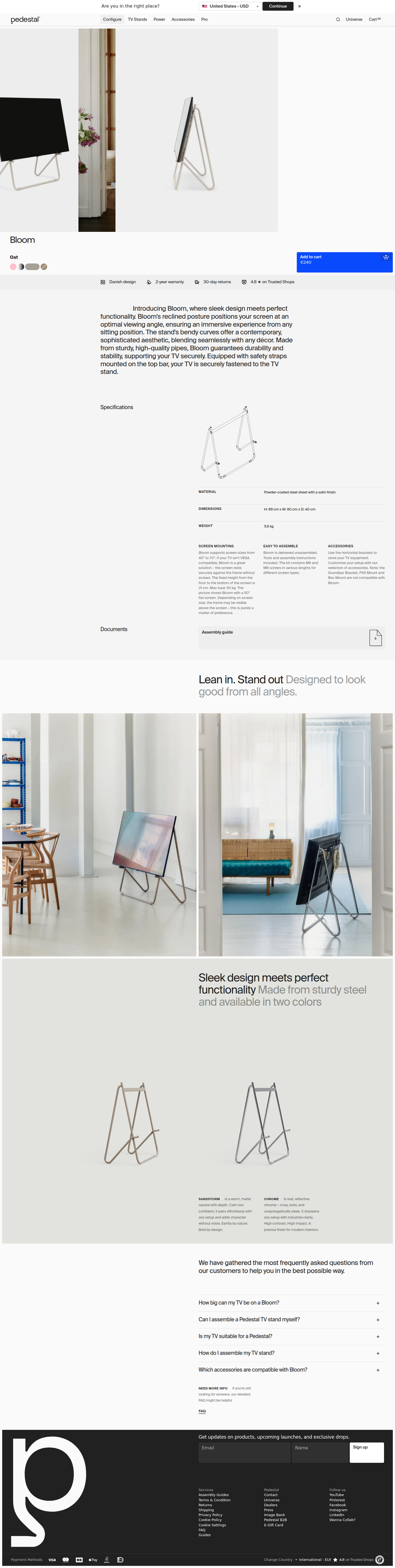 Bloom page of Pedestal