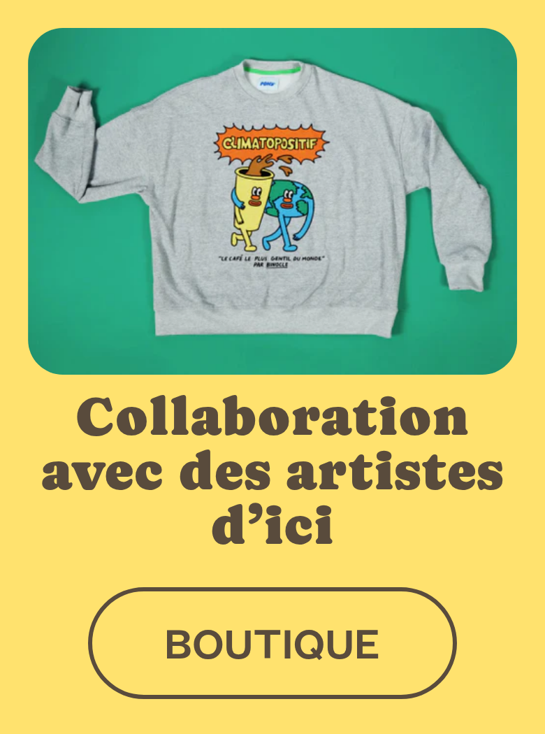 Collaboration avec des Artistes d'Ici section from Café Binocle, on a phone