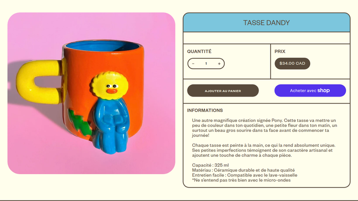 Tasse Dandy section from Café Binocle