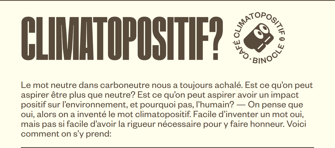 Climatopositif section from Café Binocle