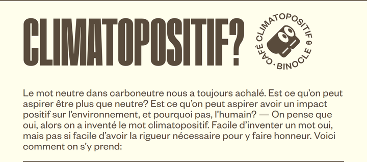 Climatopositif section from Café Binocle