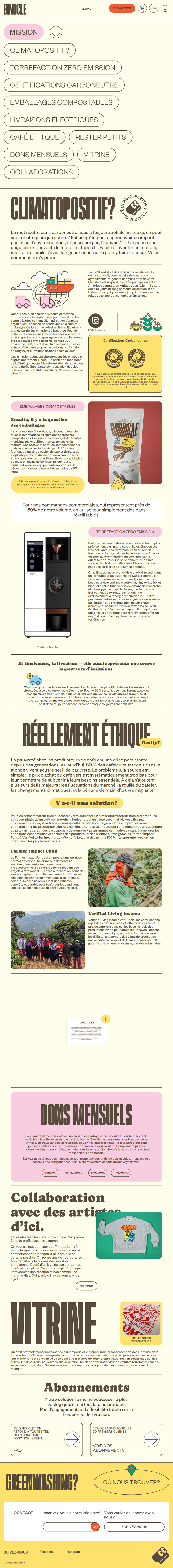 Mission page from Café Binocle