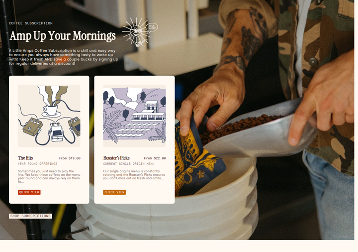 Amp Up Your Mornings section from Little Amps Coffee