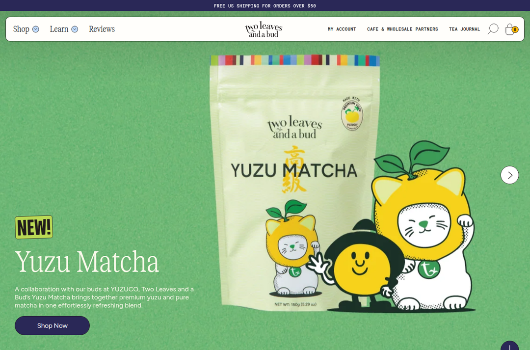 Yuzu Matcha section from Two Leaves and a Bud