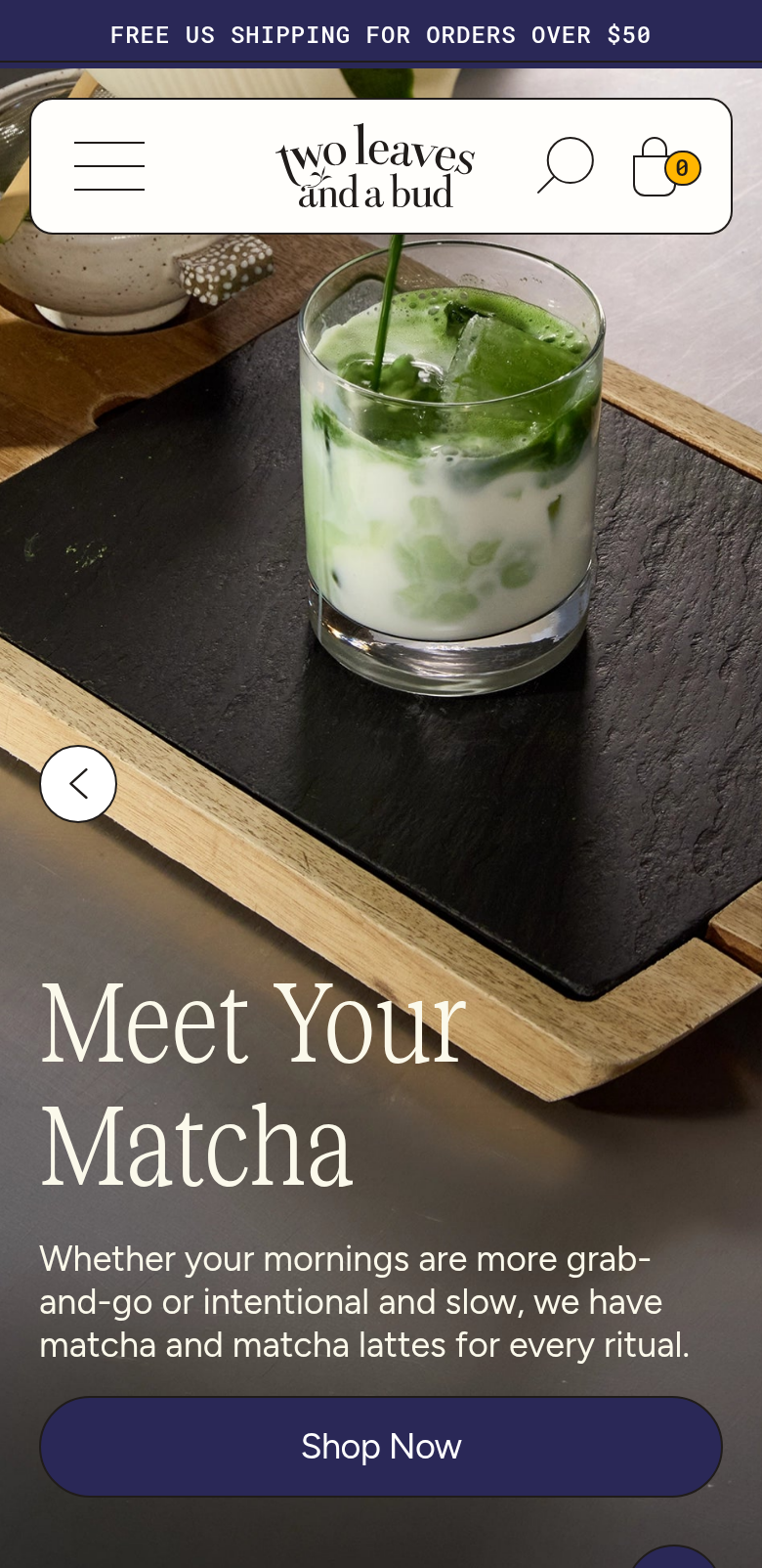 Yuzu Matcha section from Two Leaves and a Bud, on a phone