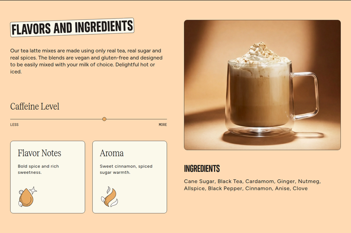 Flavors and Ingredients section from Two Leaves and a Bud