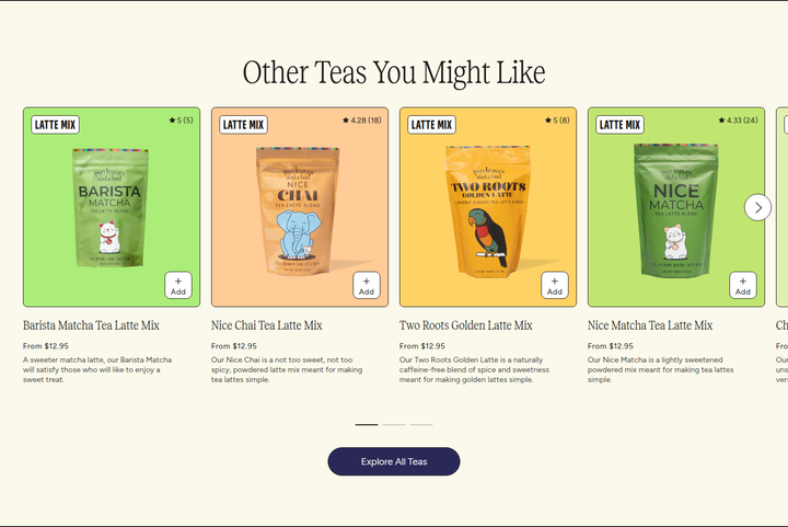 Other Teas You Might Like section from Two Leaves and a Bud