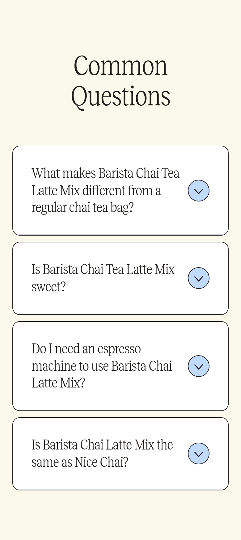 Common Questions section from Two Leaves and a Bud, on a phone