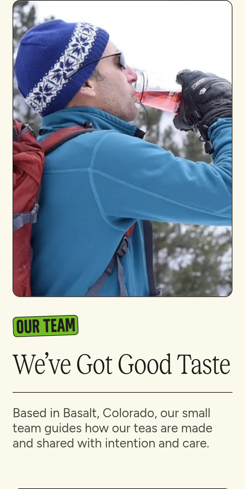 We've Got Good Taste section from Two Leaves and a Bud, on a phone