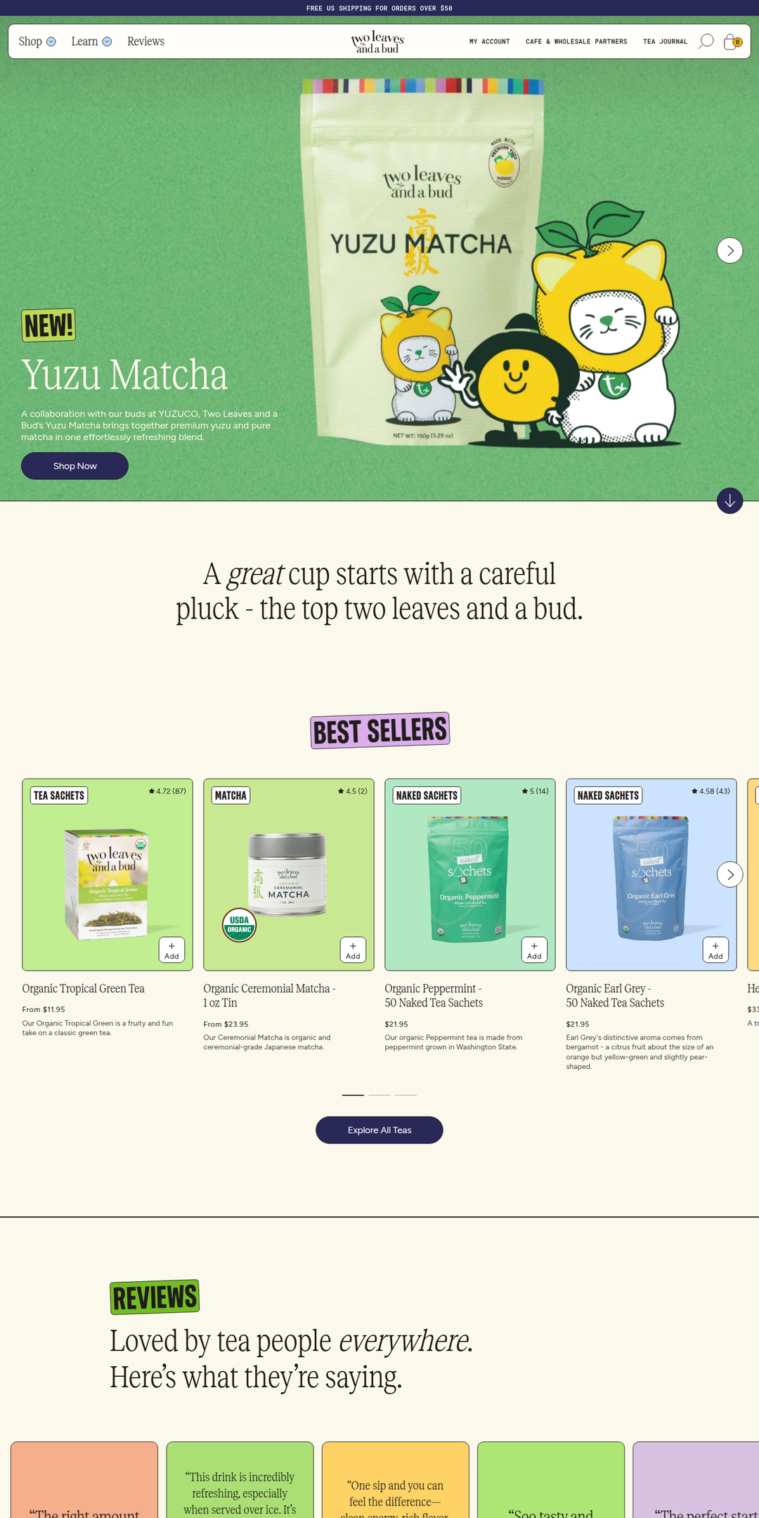 Home page of the Two Leaves and a Bud website
